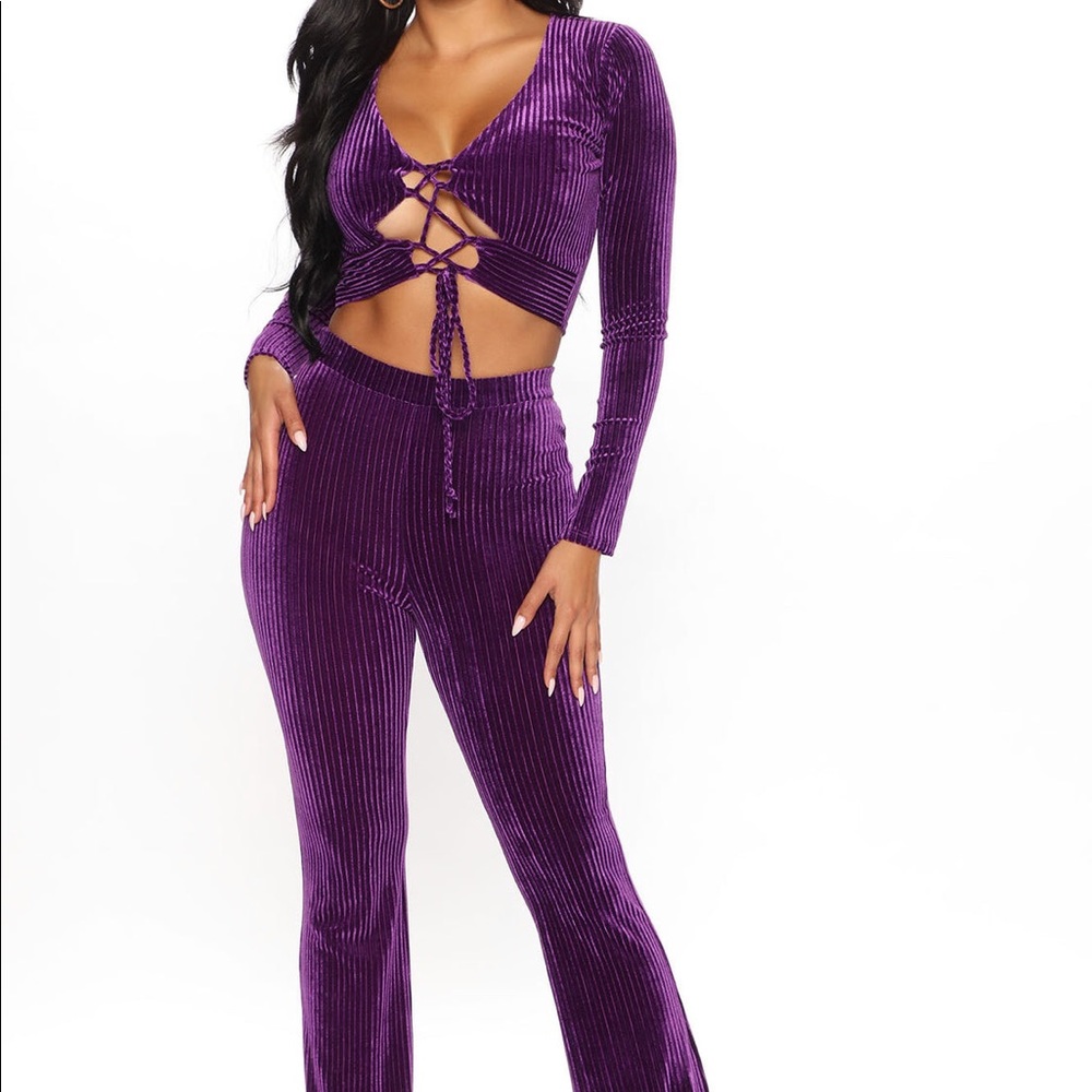 Velvet pant set